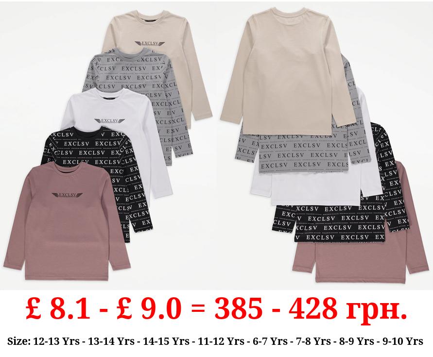 Exclsv Worldwide Division Long Sleeve Tops 5 Pack