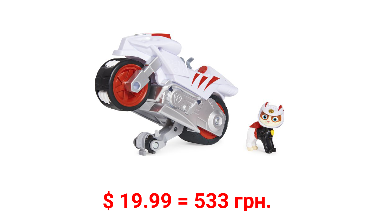 PAW Patrol, Moto Pups Wildcat’s Deluxe Pull Back Motorcycle Vehicle with Wheelie Feature and Toy Figure