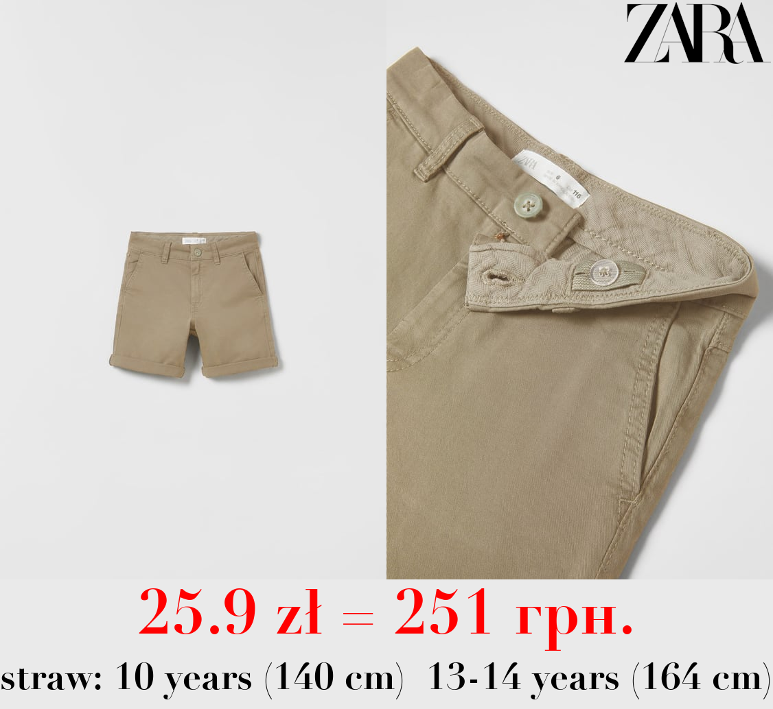 PLAIN CHINO BERMUDA SHORTS