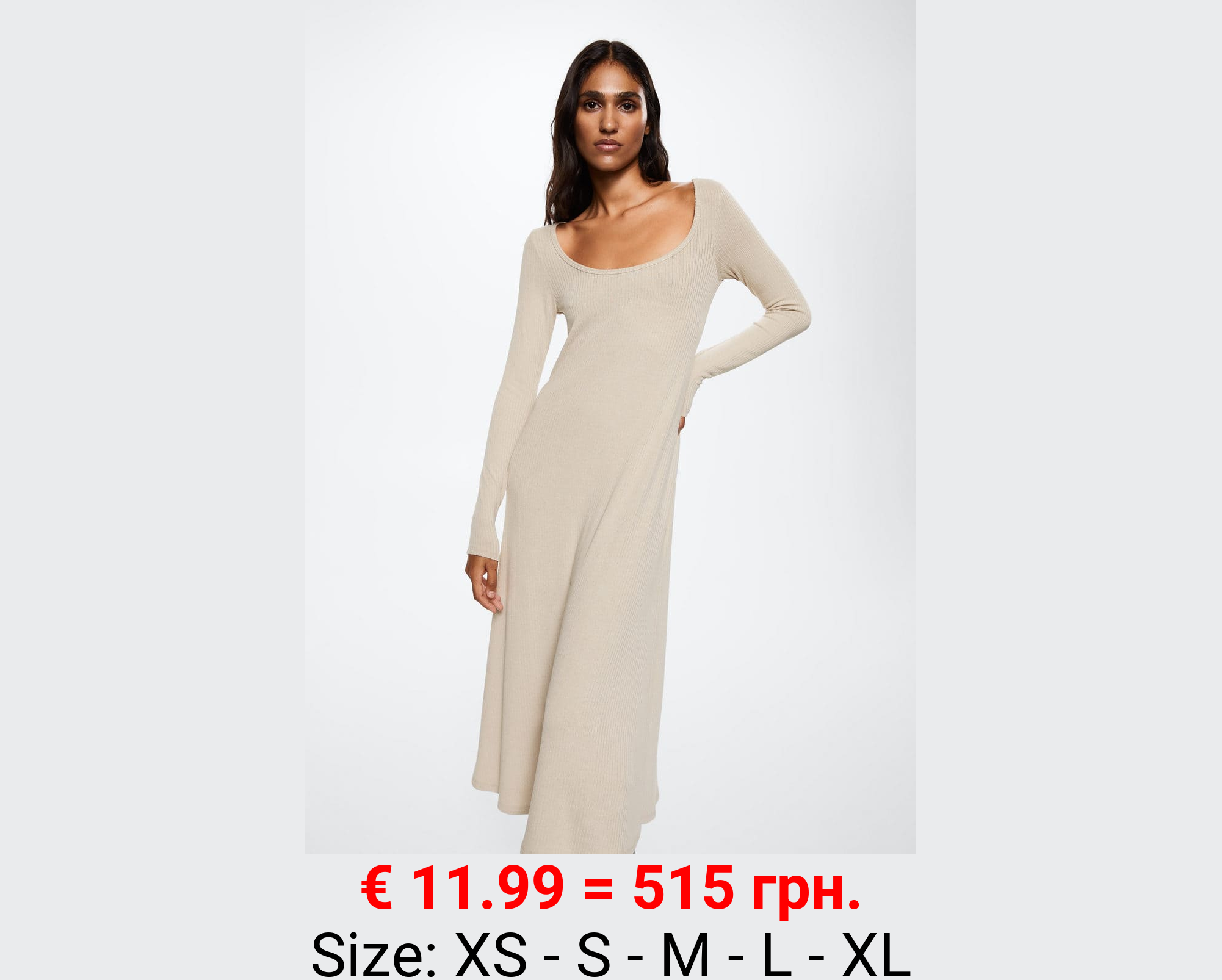 Vestido midi canalé