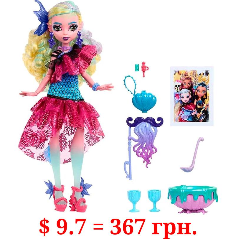 Monster High Lagoona Blue Doll in Monster Ball Party Dress with Themed Accessories Like Balloons