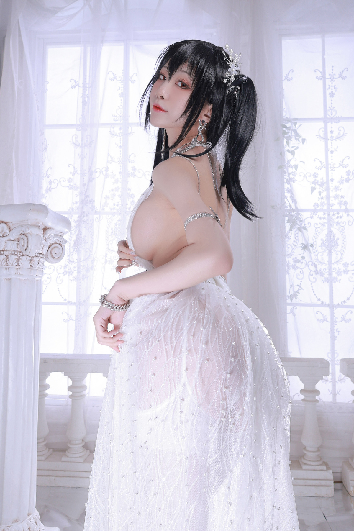 水淼aqua Cosplay 大凤婚纱 67