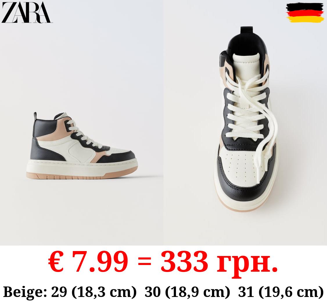 CONTRAST HIGH-TOP SNEAKERS