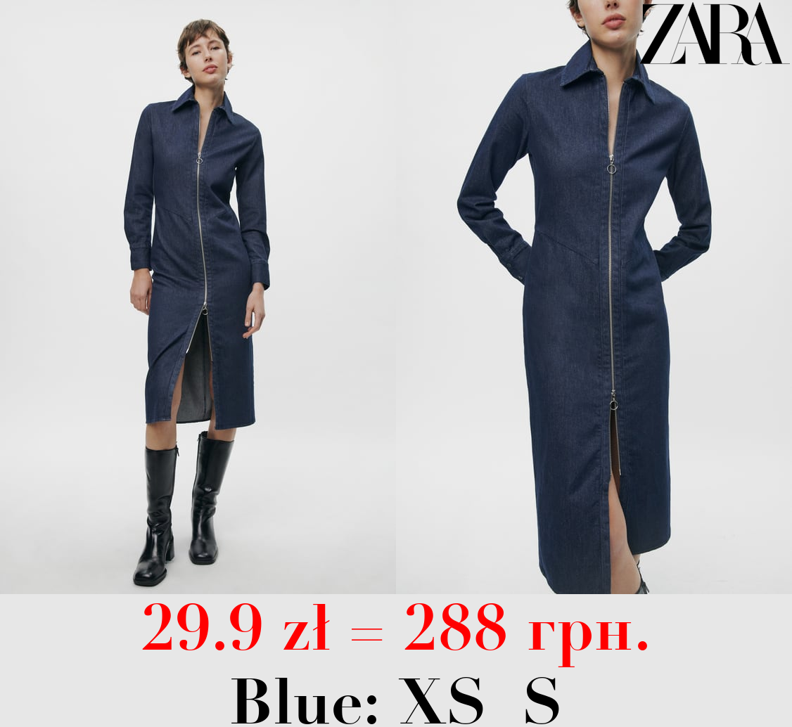 ZW COLLECTION ZIP-UP DENIM DRESS