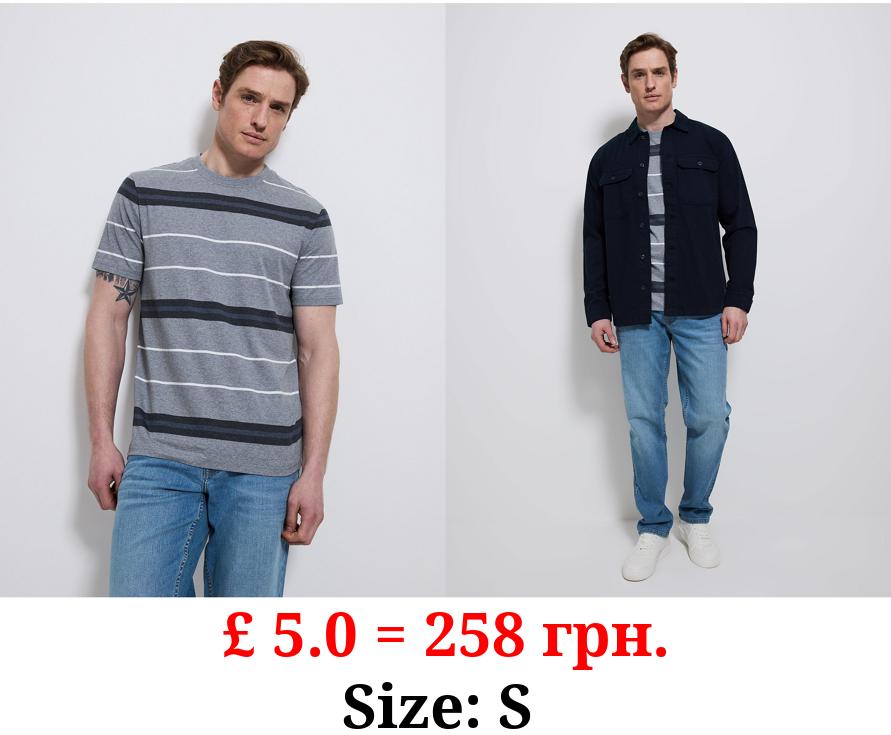 Blue Mixed Stripe T-Shirt