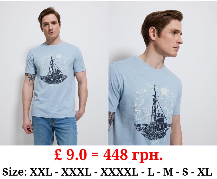 Light Blue South Coast Textured T-Shirt