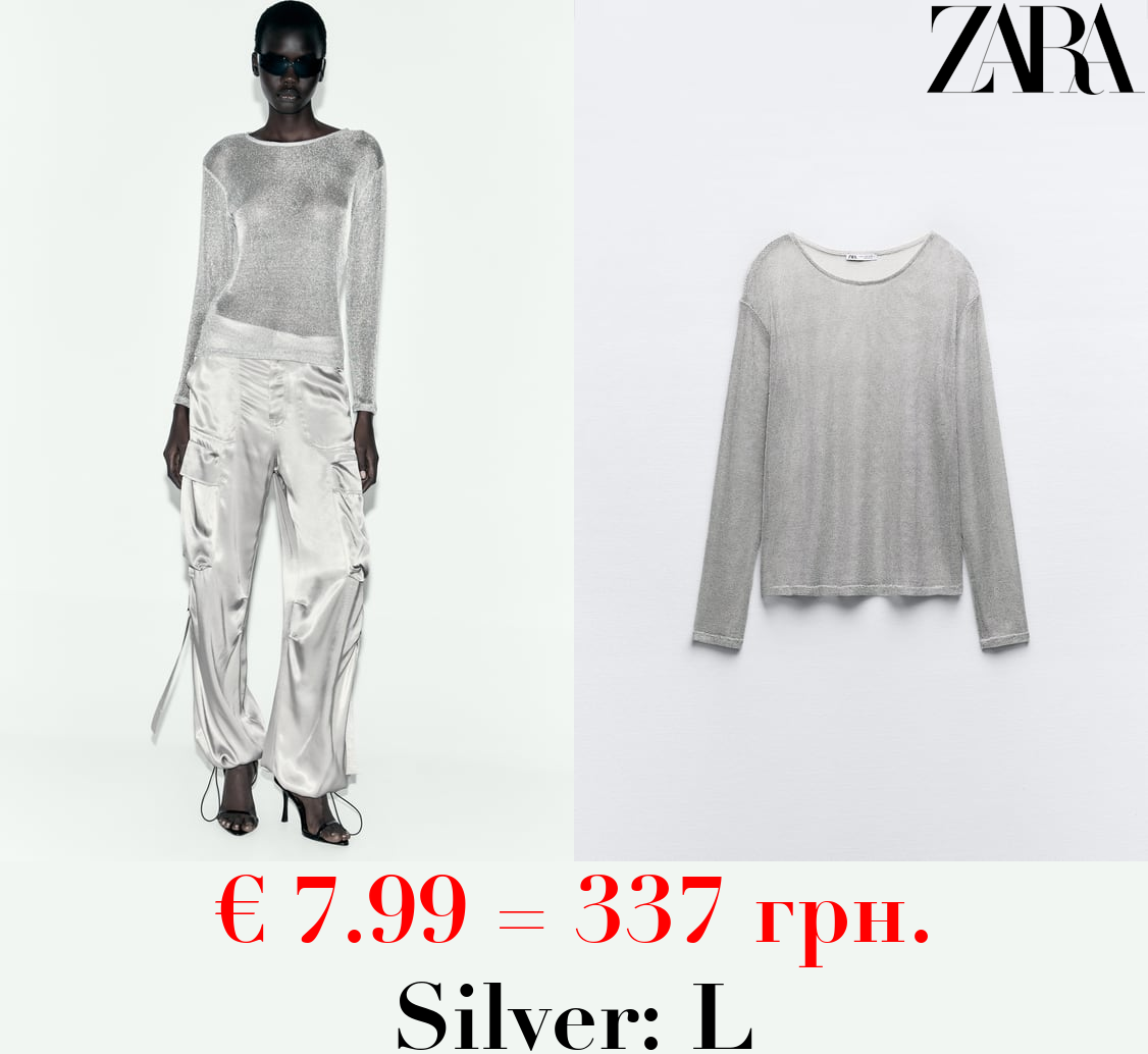 METALLIC THREAD MESH TOP