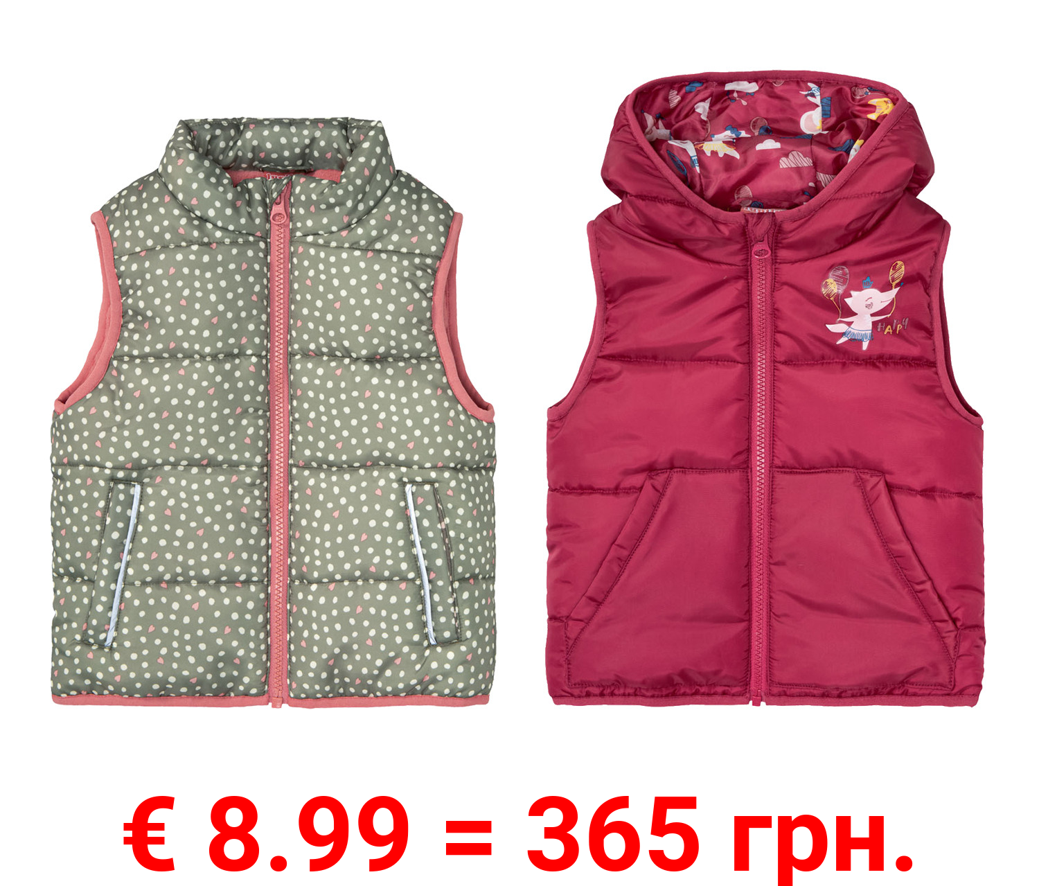 lupilu Kleinkinder Mädchen Steppweste, wind- und wasserabweisend