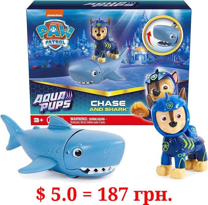 Paw Patrol, Aqua Pups Chase and Shark Action Figures Set, Kids Toys for Ages 3 and up