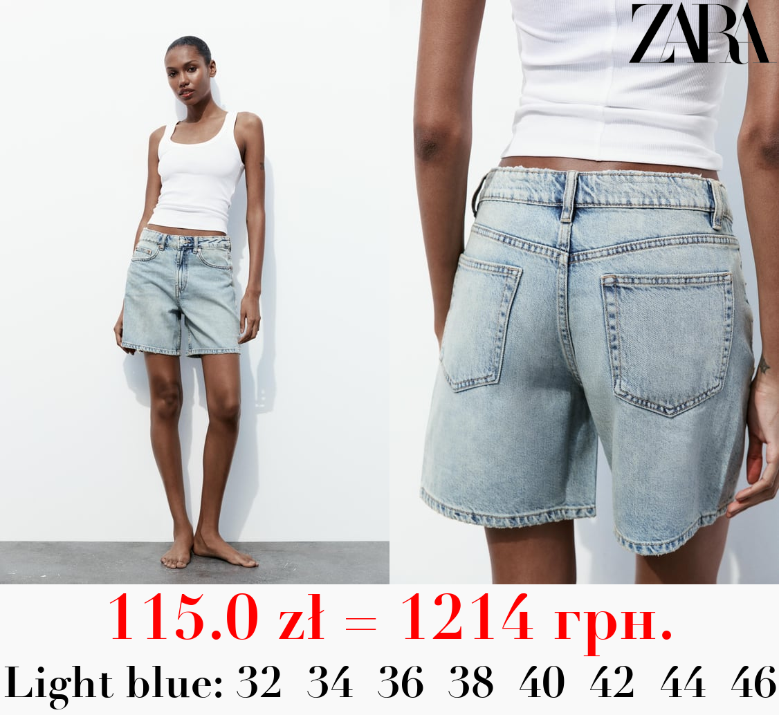 TRF MID-RISE DENIM BERMUDA SHORTS