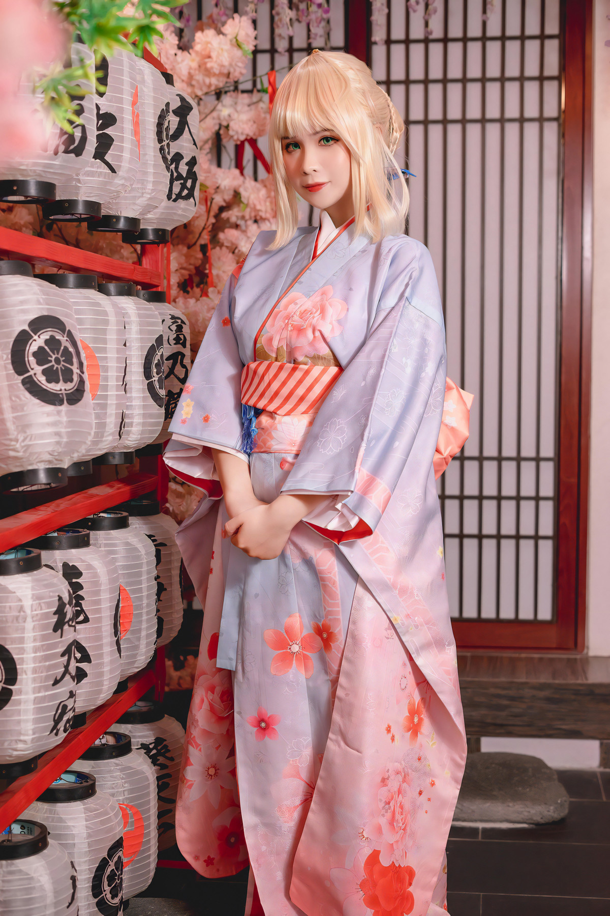 Cosplay Pyonピオン Saber セイバー Kimono 9