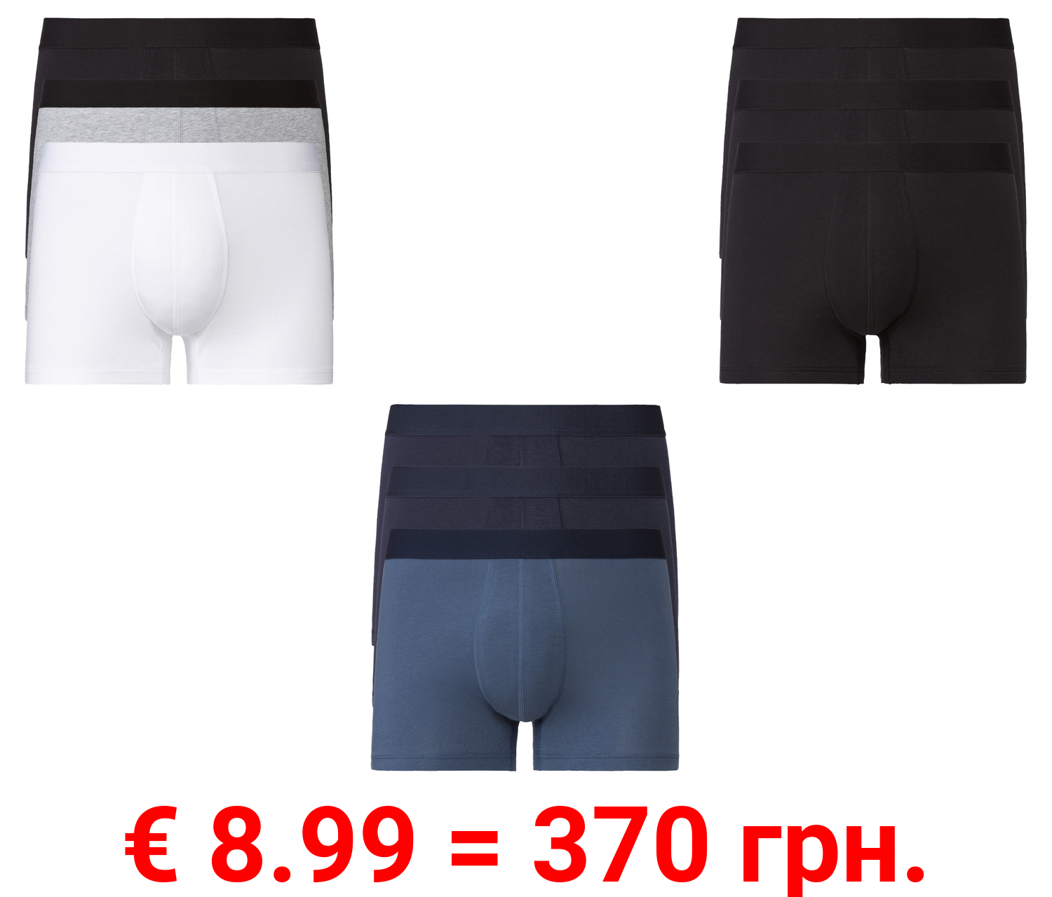 LIVERGY® Herren Boxer, 3 Stück, mit hohem Baumwollanteil