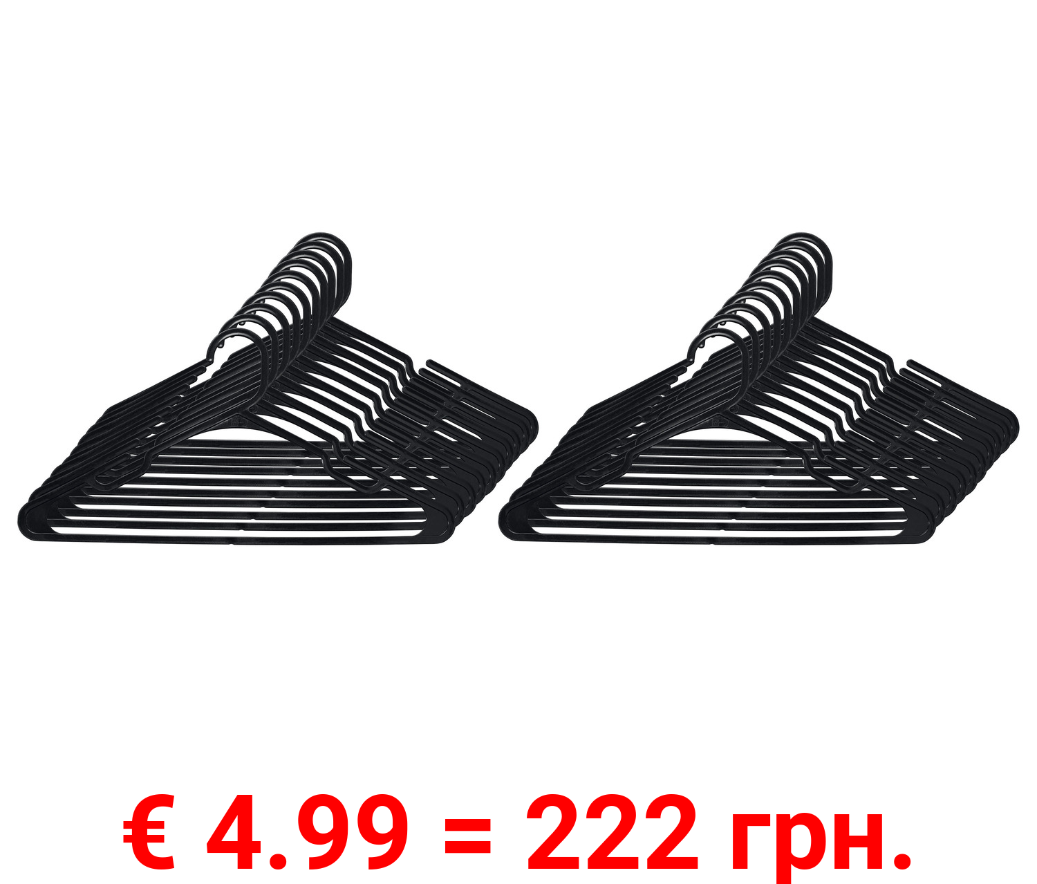 LIVARNO home Kleiderbügel, 20 Stück, schwarz