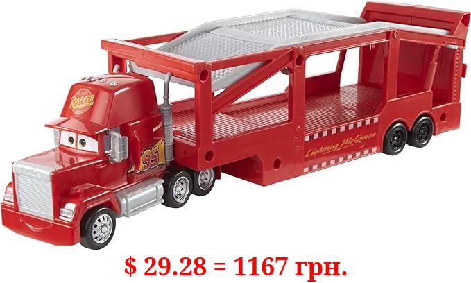 Mattel Disney and Pixar Cars Mack Hauler, 13-inch Toy Transporter Truck with Ramp & Carry Storage for 12 Vehicles