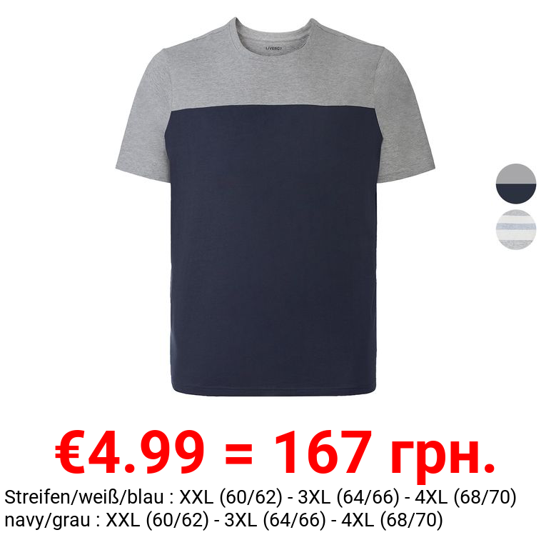 LIVERGY® T-Shirt Herren, Rundhalsausschnitt