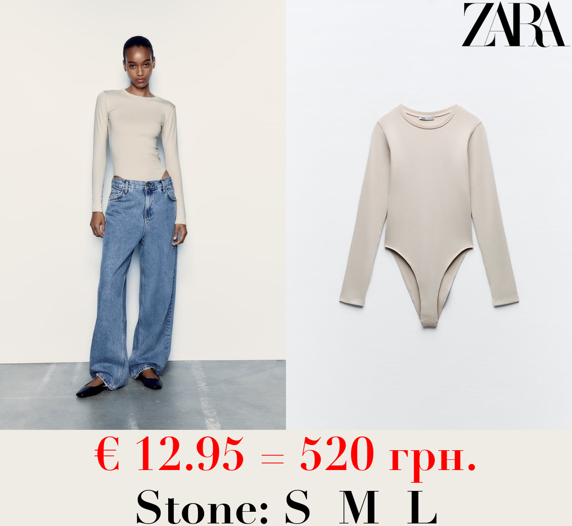 MODAL BODYSUIT WITH LONG SLEEVES