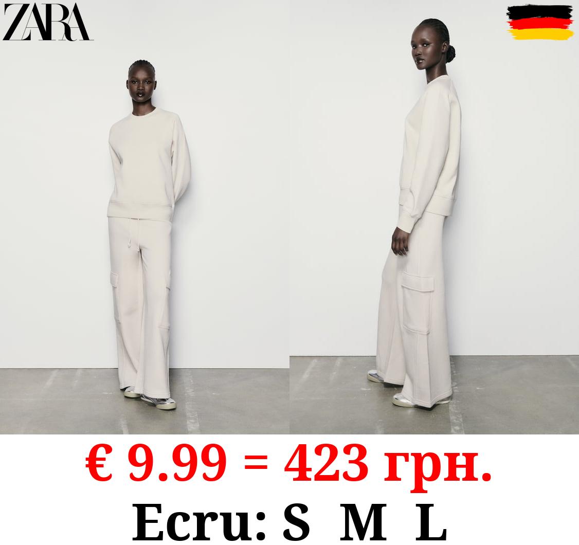 STRAIGHT-LEG PLUSH CARGO TROUSERS