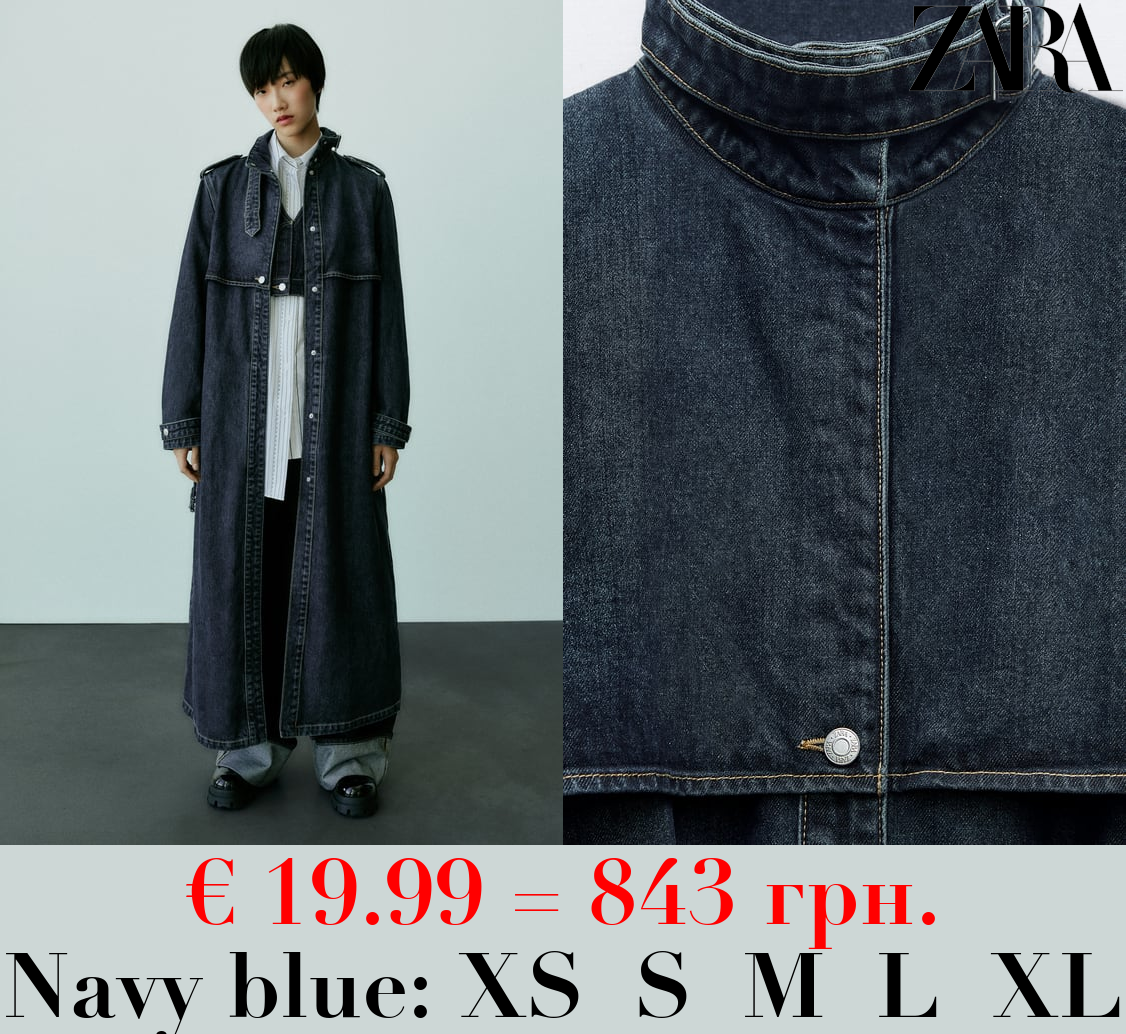 TRF DENIM TRENCH COAT