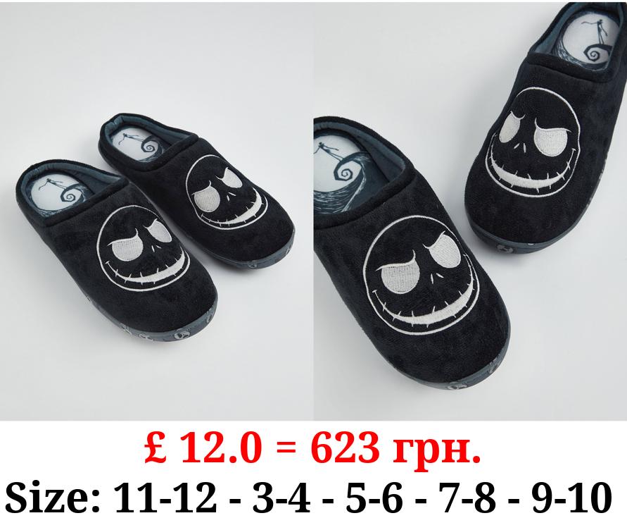 Nightmare Before Christmas Black Mule Slippers