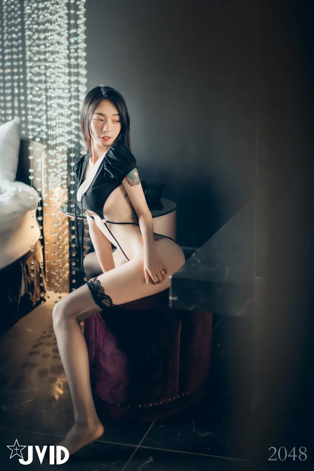 JVID精品 韩国女神飄飄 黑 超猛激凸遮不住 白 透透睡衣 不管怎樣的飄飄都好正啊!! Vol.01 60