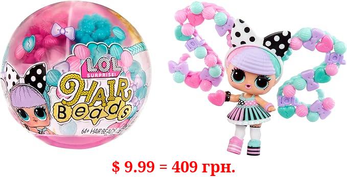 LOL Surprise Hair Beads Tots with 60+ Hair Beads, Collectible Doll, DIY Hairstyles, Hair Beads Doll - Great Gift for Girls Age 3+