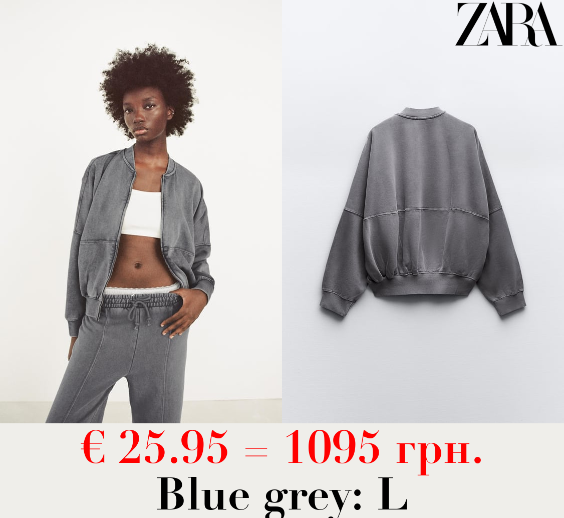 BOMBER SWEATSHIRT WITH ZIP