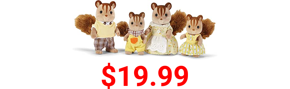 Calico Critters, Hazelnut Chipmunk Family, Dolls, Dollhouse Figures, Collectible Toys, 3 inches