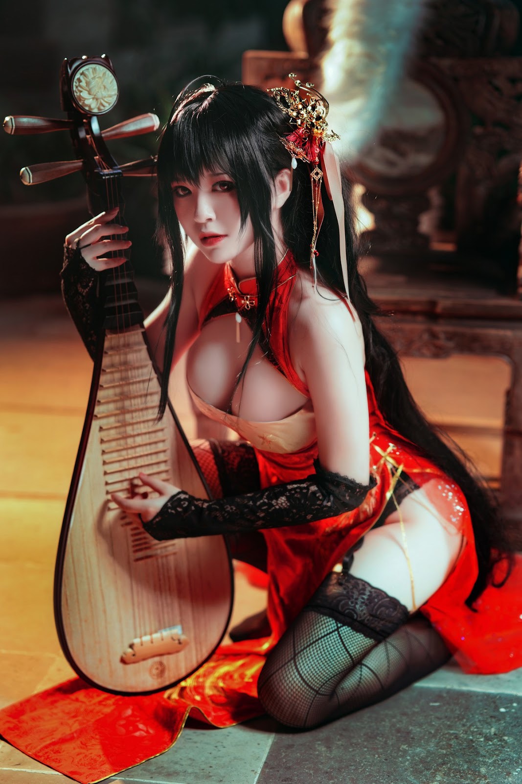 Cosplay 半半子 大凤旗袍 31