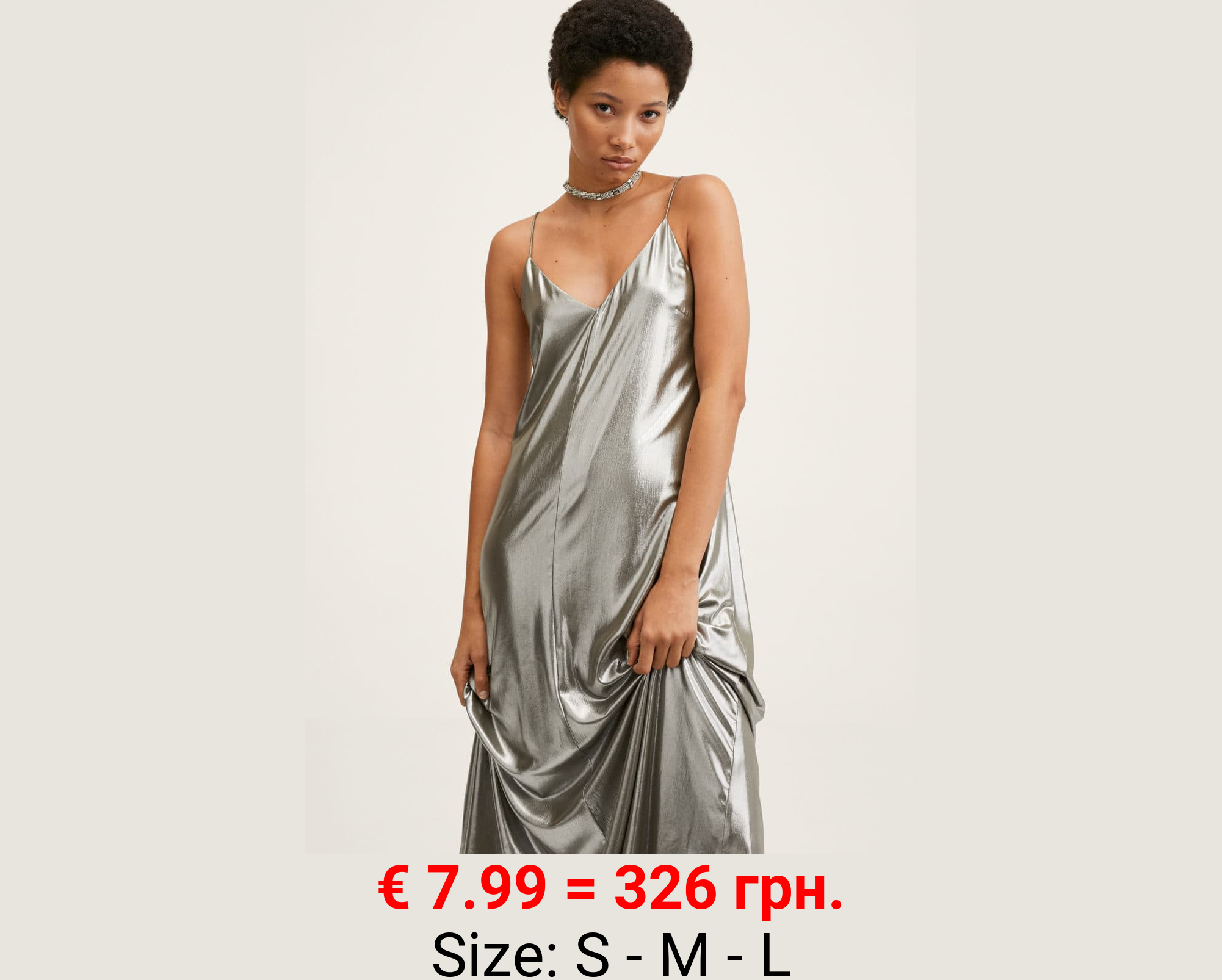 Vestido largo metalizado