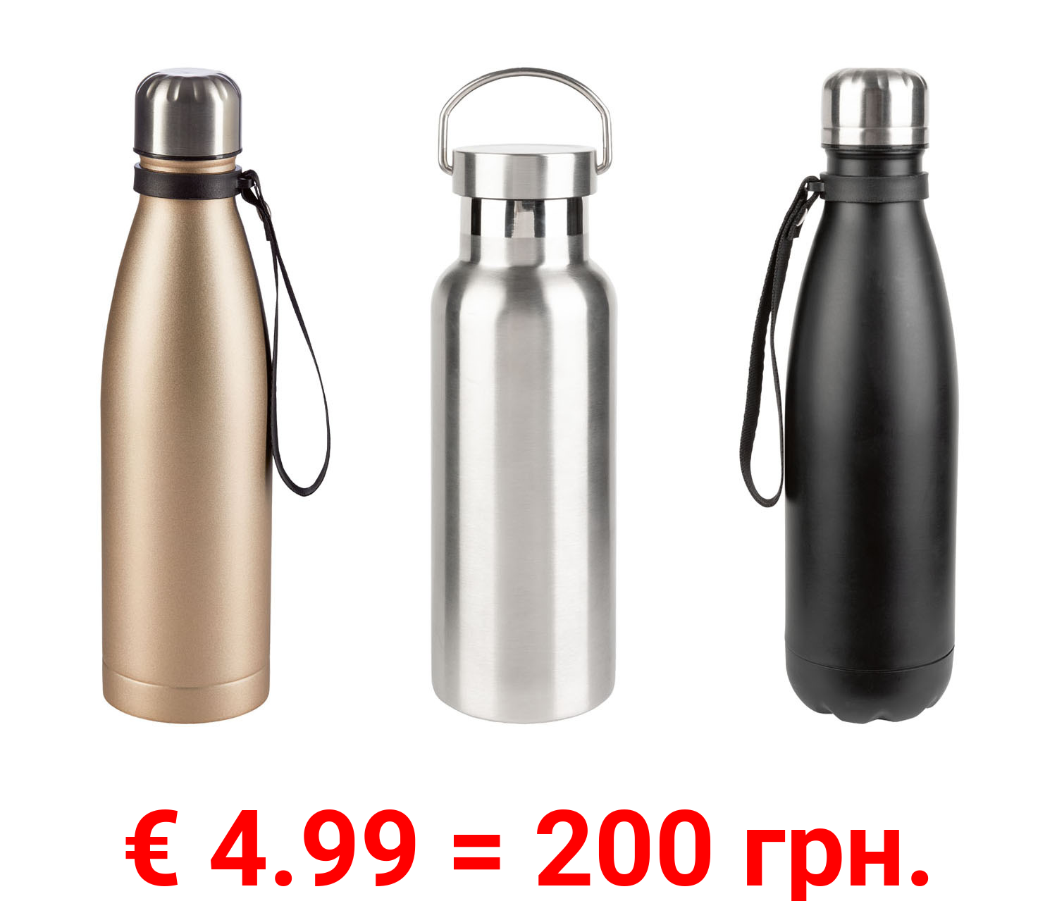 ERNESTO® Isolierflasche, 0,5 l, aus rostfreiem Edelstahl