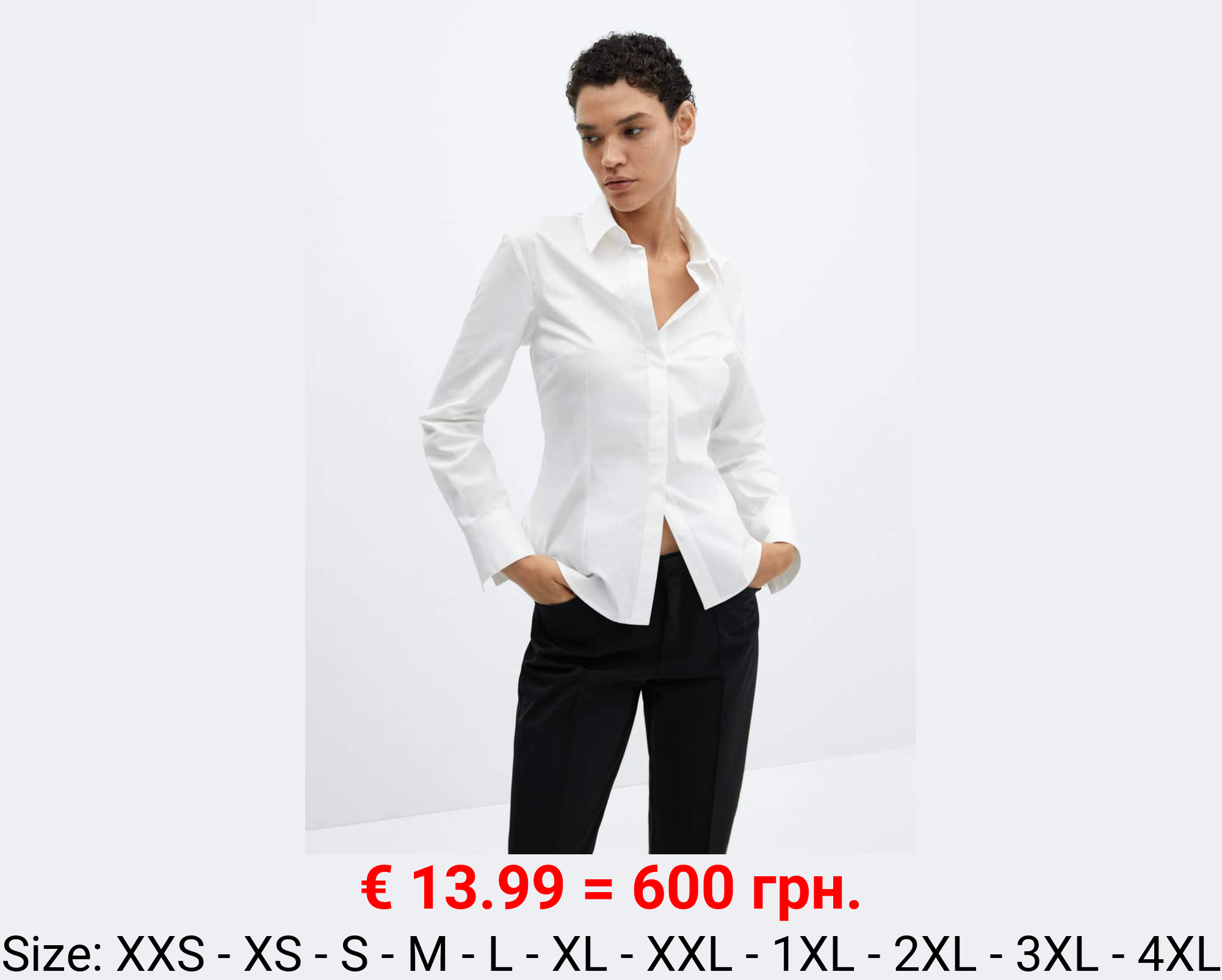 Camisa entallada algodón