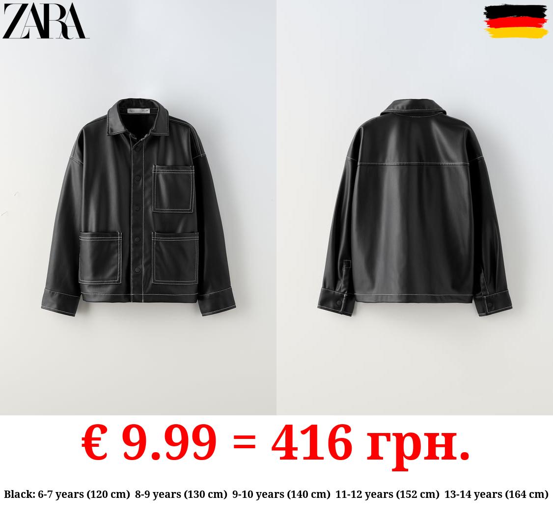 FAUX LEATHER OVERSHIRT