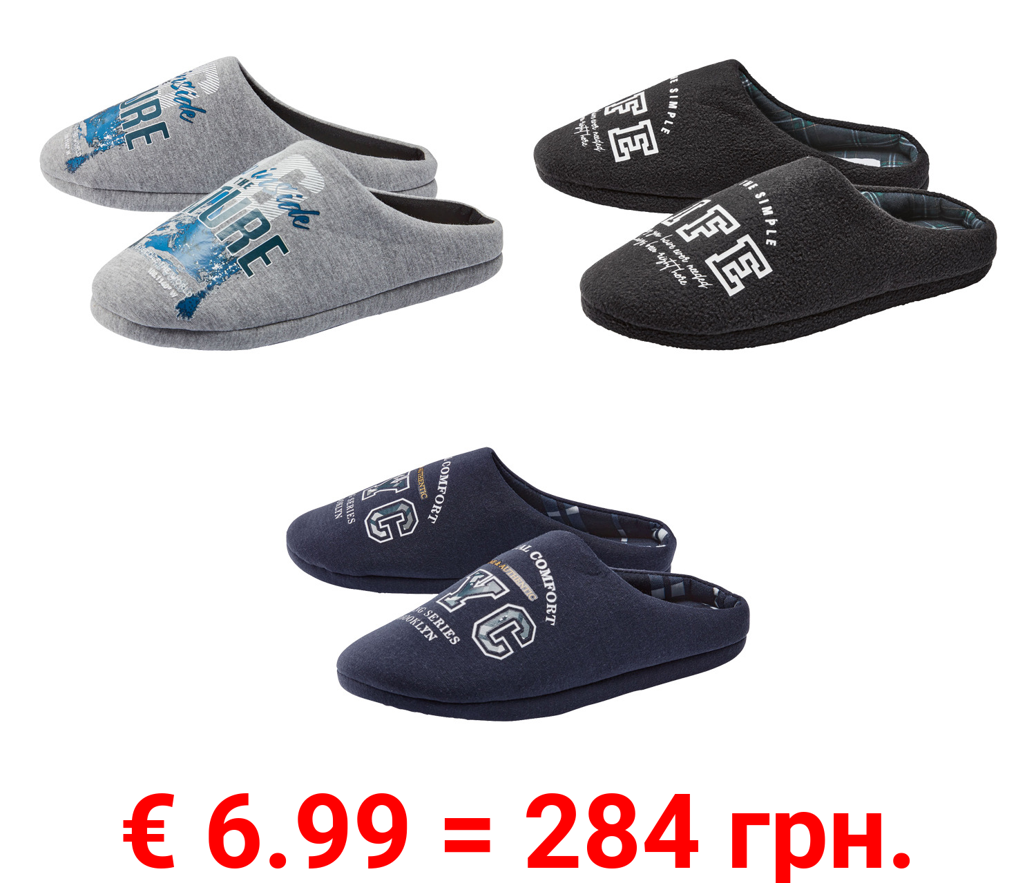 LIVERGY Herren Hausschuh, gepolsterte Decksohle