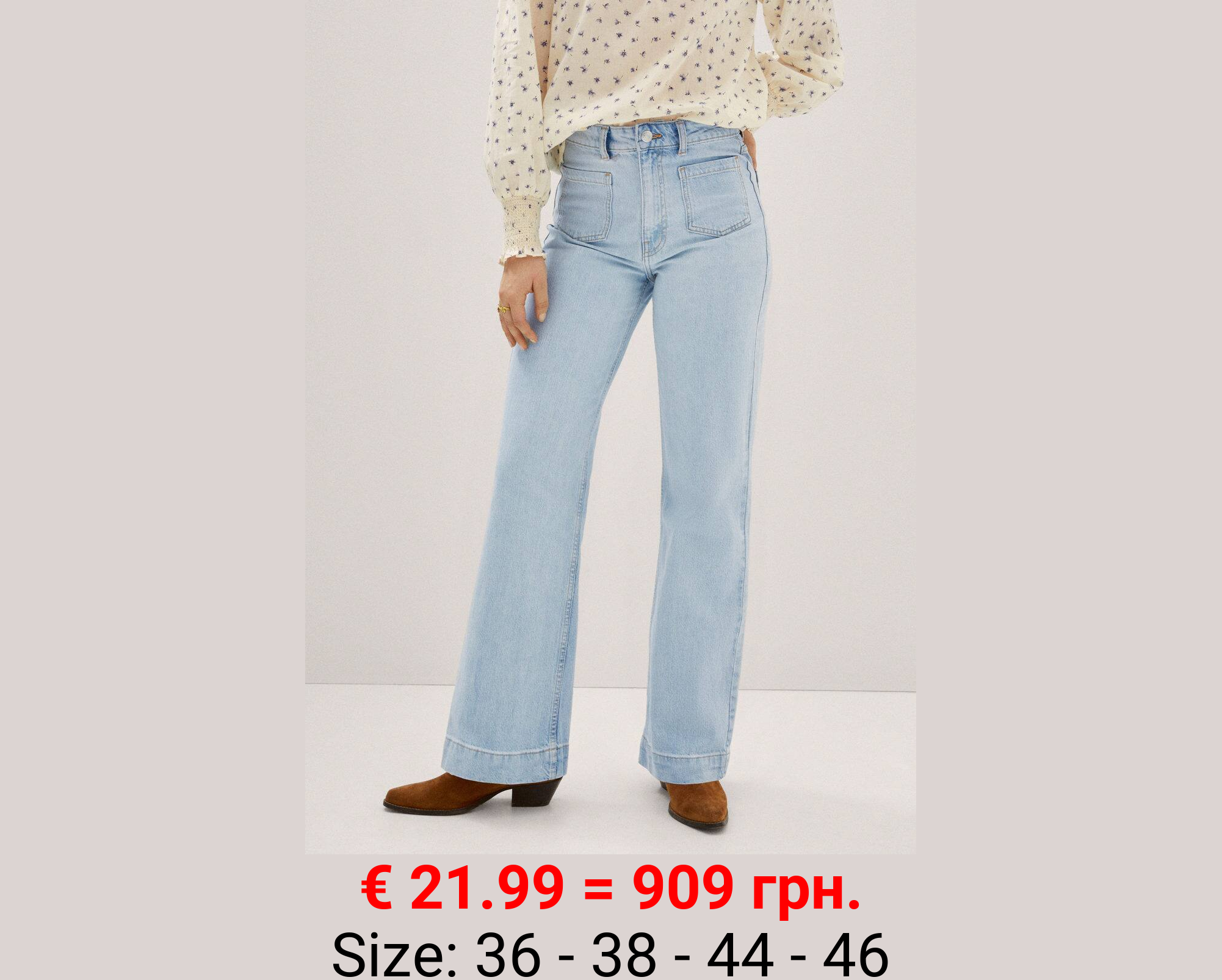 Jeans wideleg bolsillos