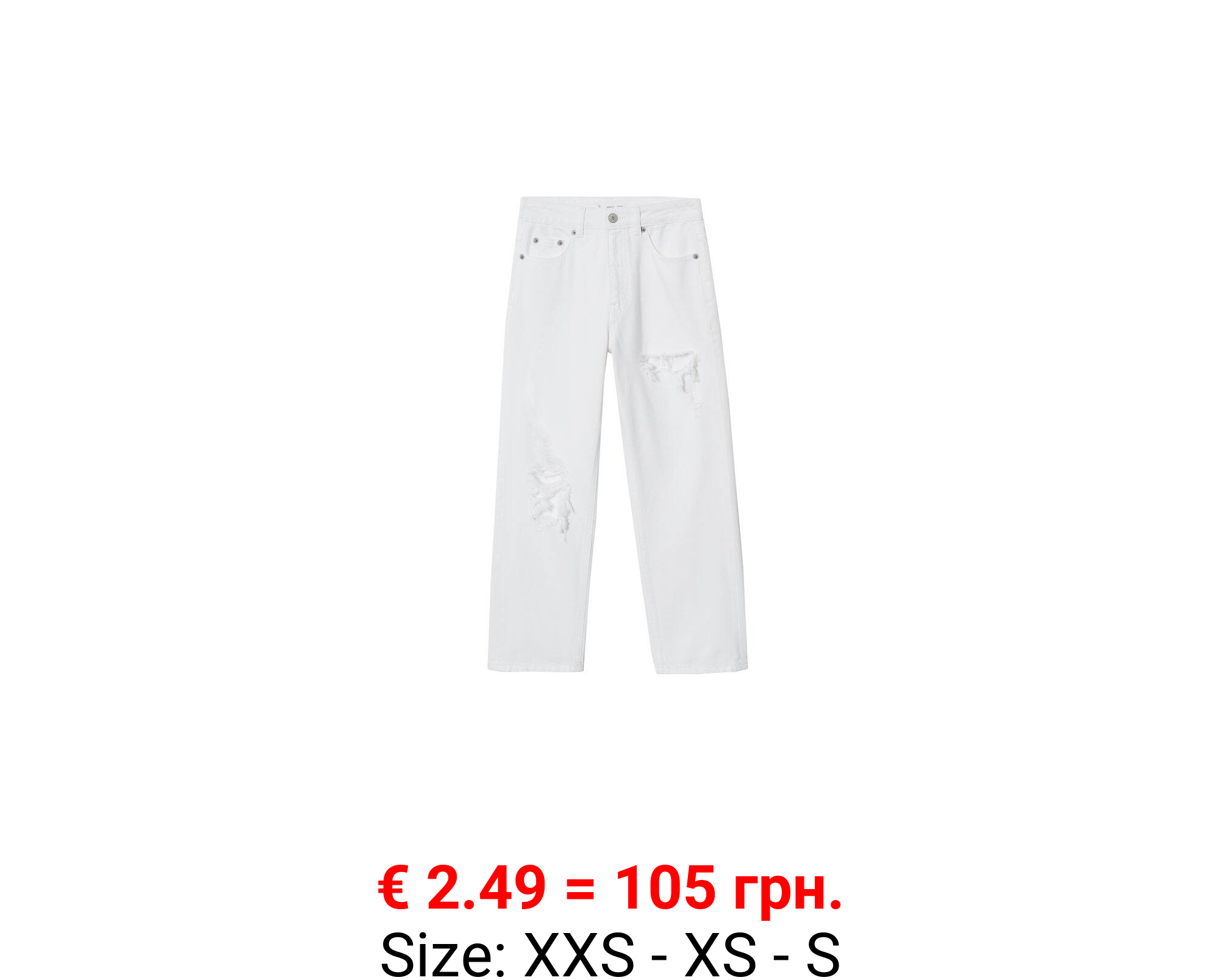 Jeans straight-fit rotos decorativos 