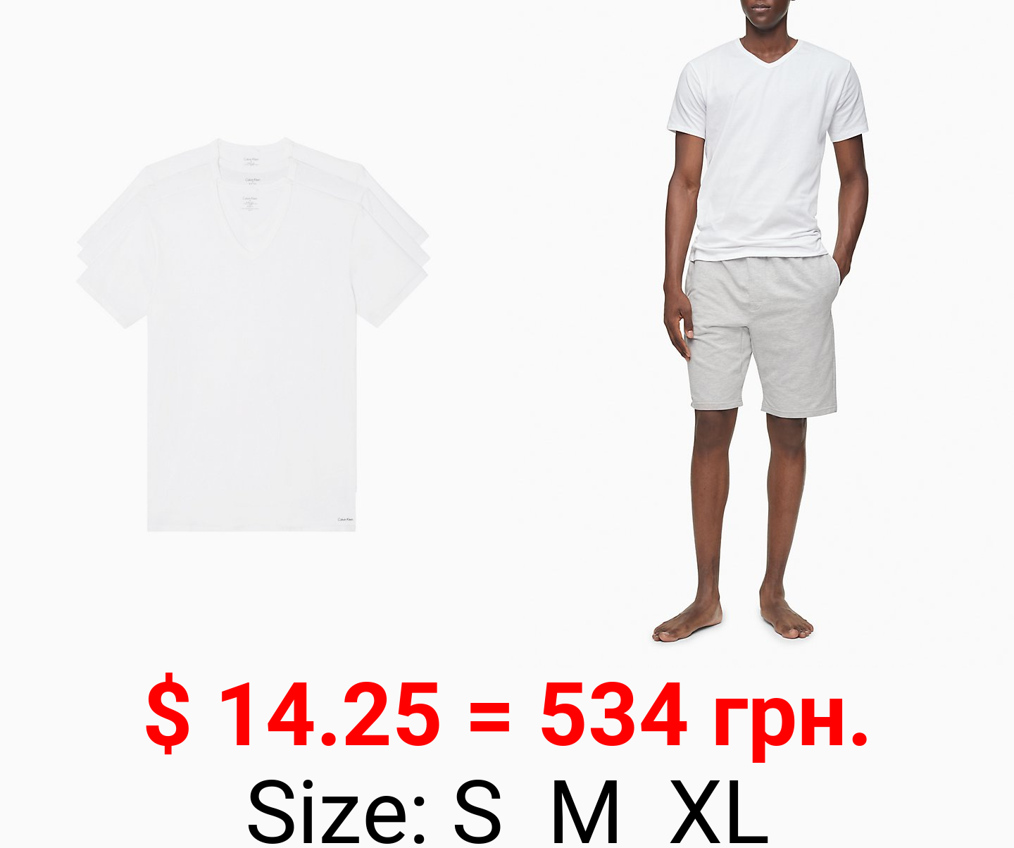 Cotton Stretch 3-Pack V-Neck T-Shirt