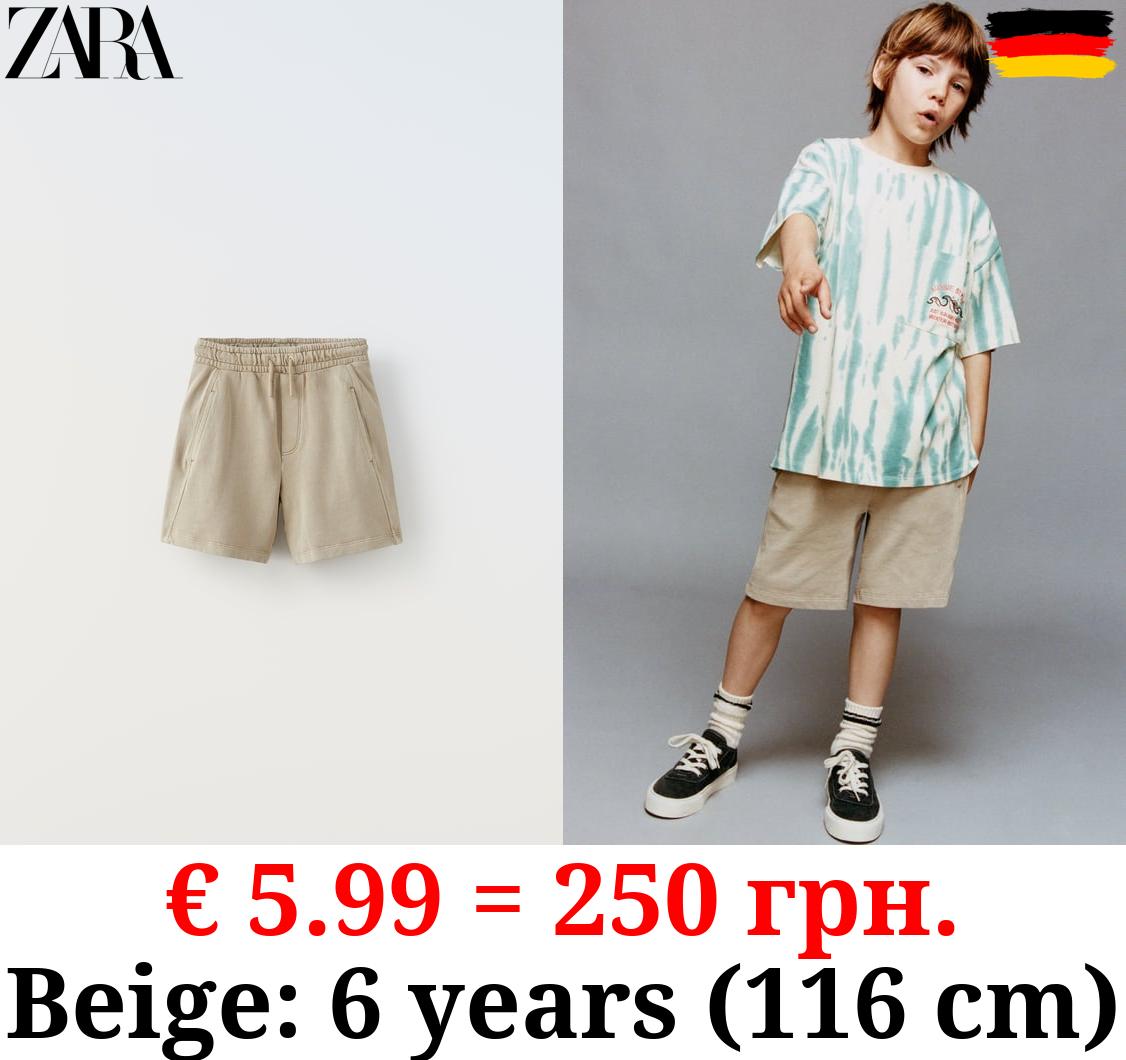 GARMENT-DYED PLUSH BERMUDA SHORTS