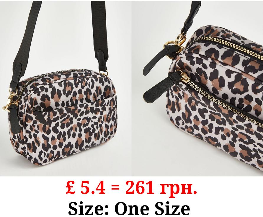 Neutral Leopard Cross Body Bag