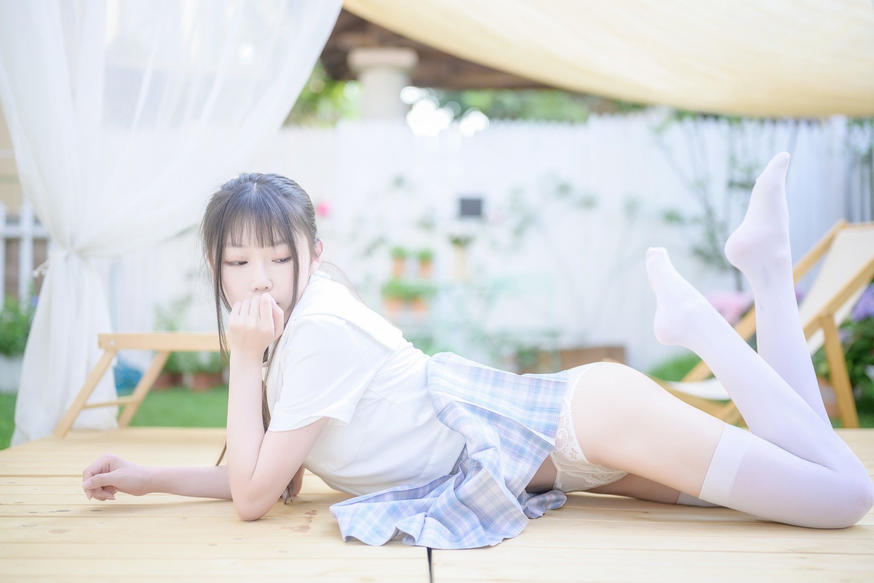 香草喵露露 Cosplay 阳光庭院制服 9