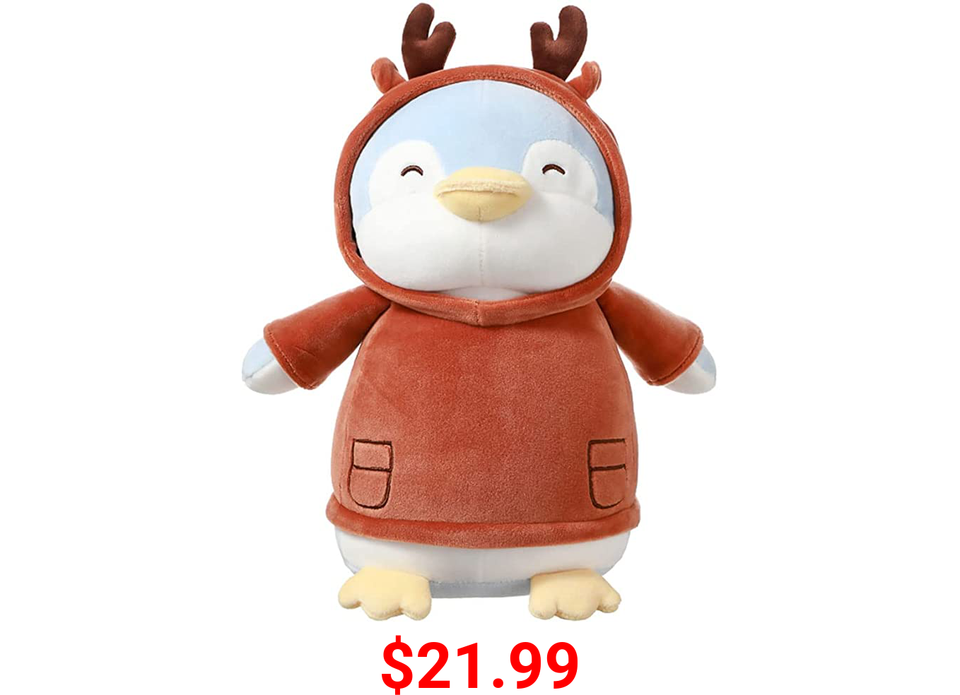 MINISO Penguin Plush Toy (Deer) for Christmas Stuffed Animals Plushies Doll Gift Pillow for Kids Toddlers Boys Girls