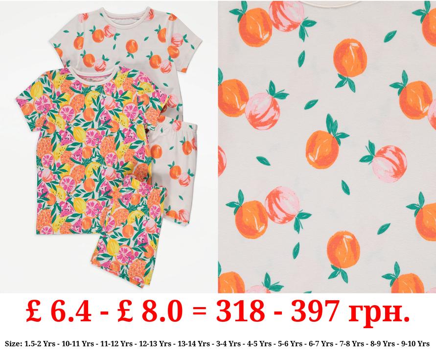 Bright Fruity Short Pyjamas 2 Pack