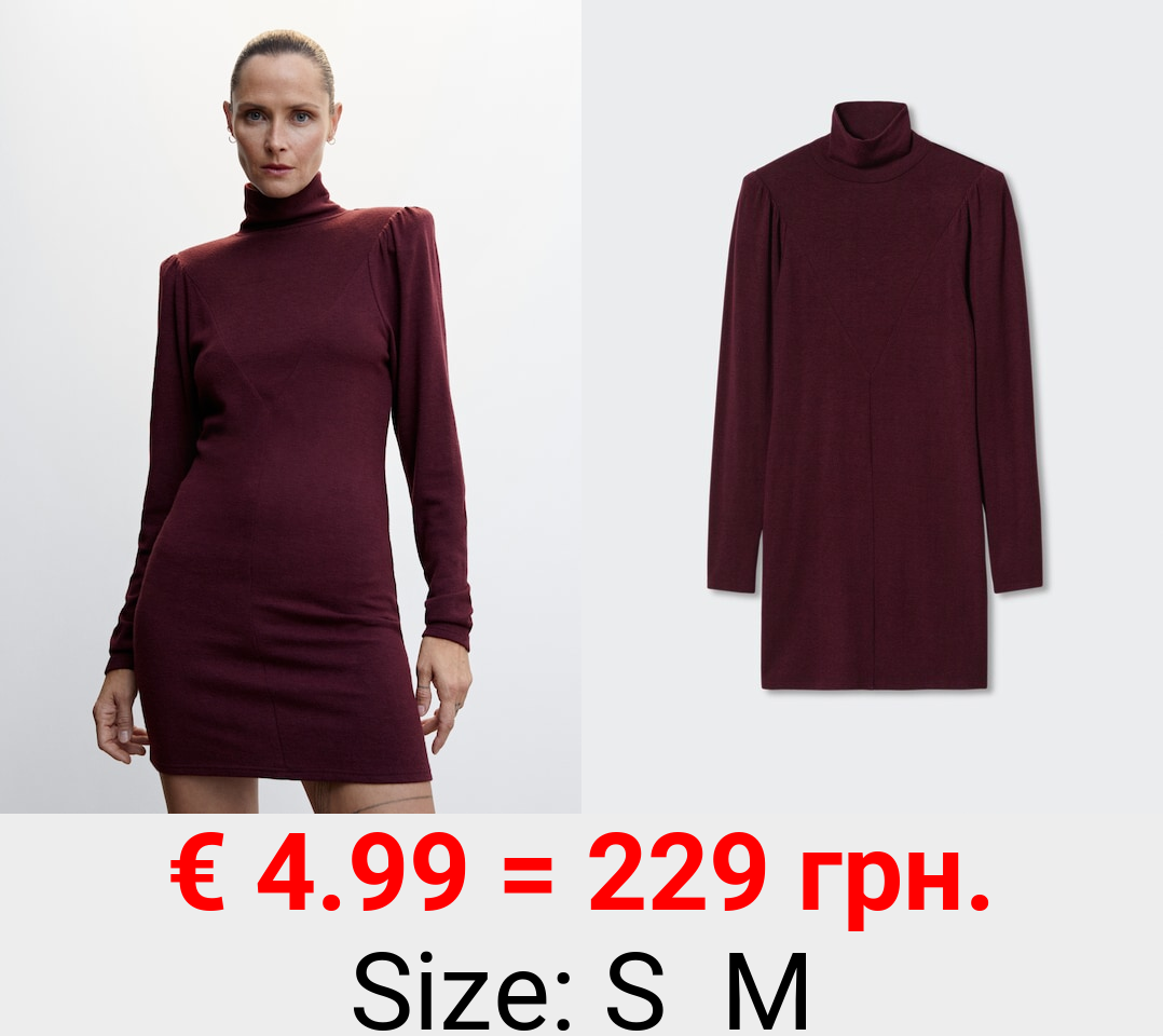 Vestido punto cuello vuelto