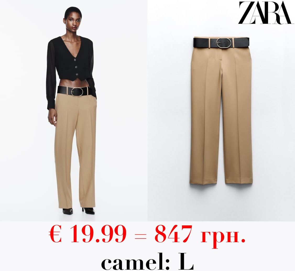 STRAIGHT TROUSERS WITH WIDE BELT