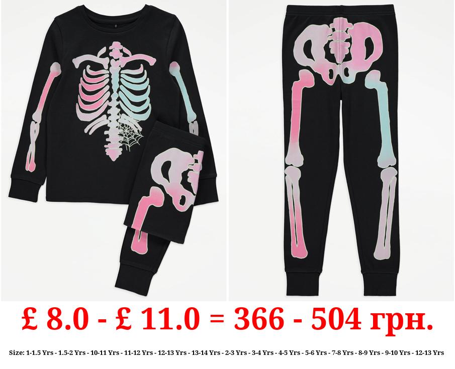Halloween Skeleton Glow In The Dark Kids Family Pyjamas