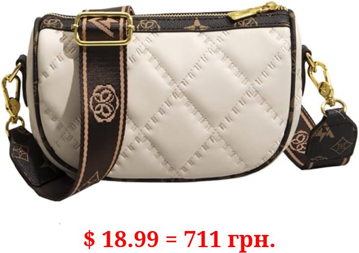 GUSEES Small Crossbody Bags Quilted Purses for Women Luckseed Lightweight Leather Handbags Shoulder Bag