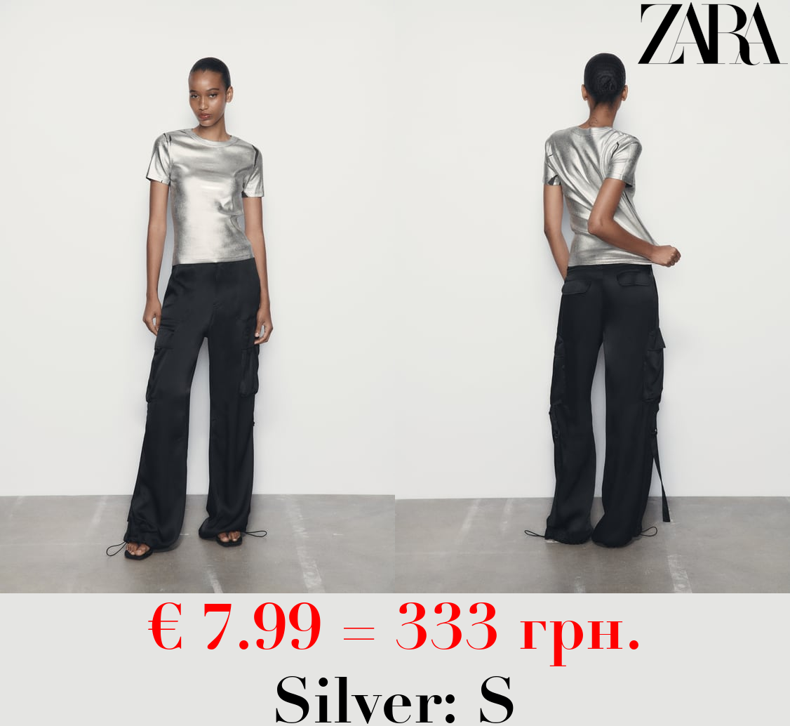 RIBBED METALLIC T-SHIRT