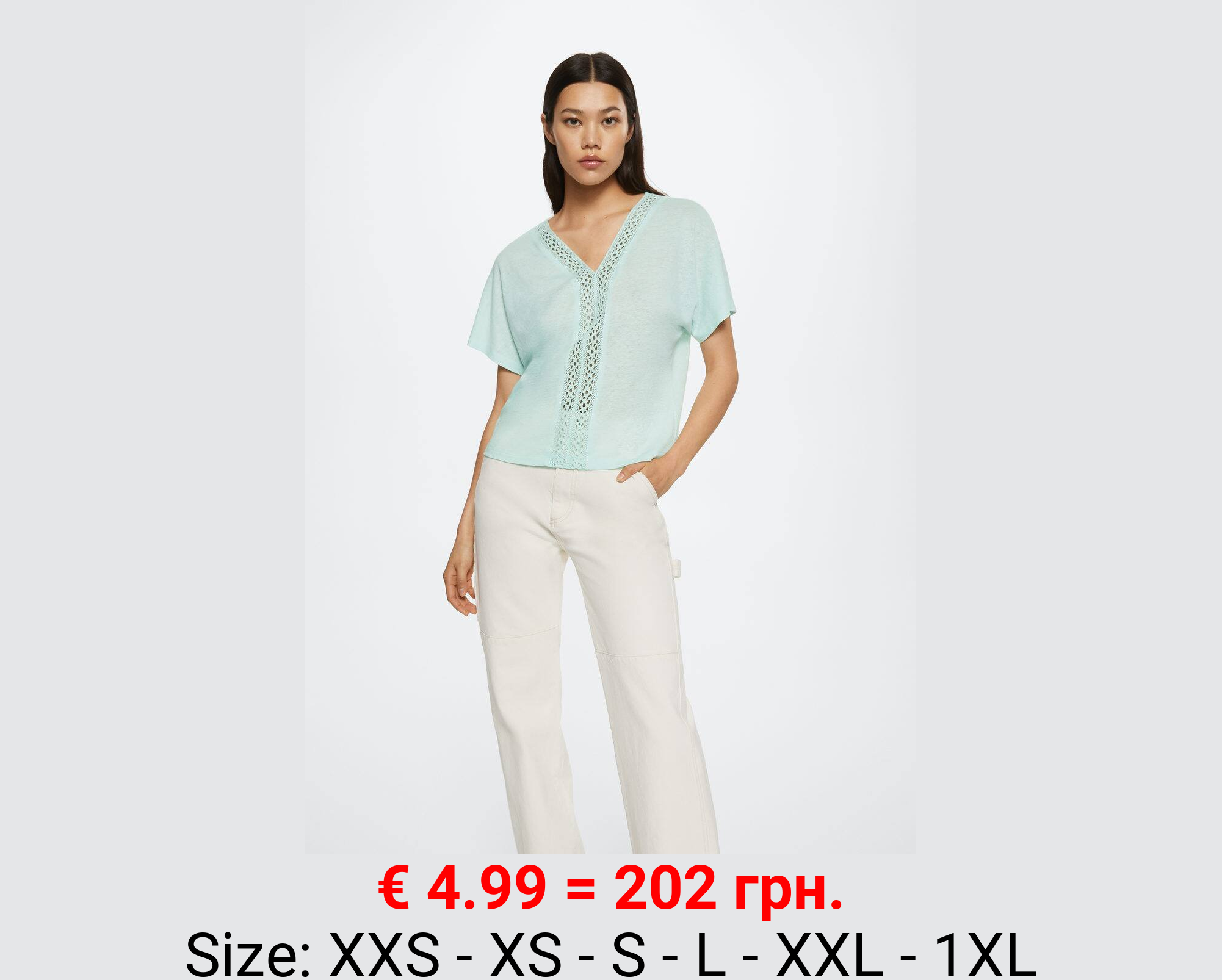 Camiseta lino crochet