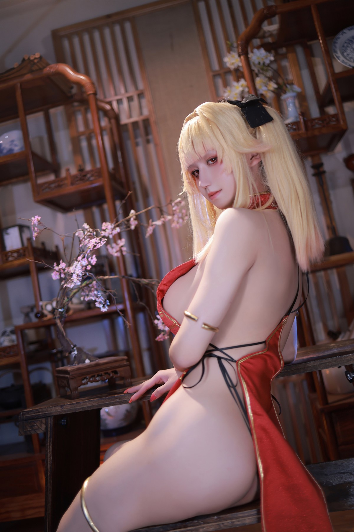 Cosplay 桜满三时 萌姬联合 旗袍 34