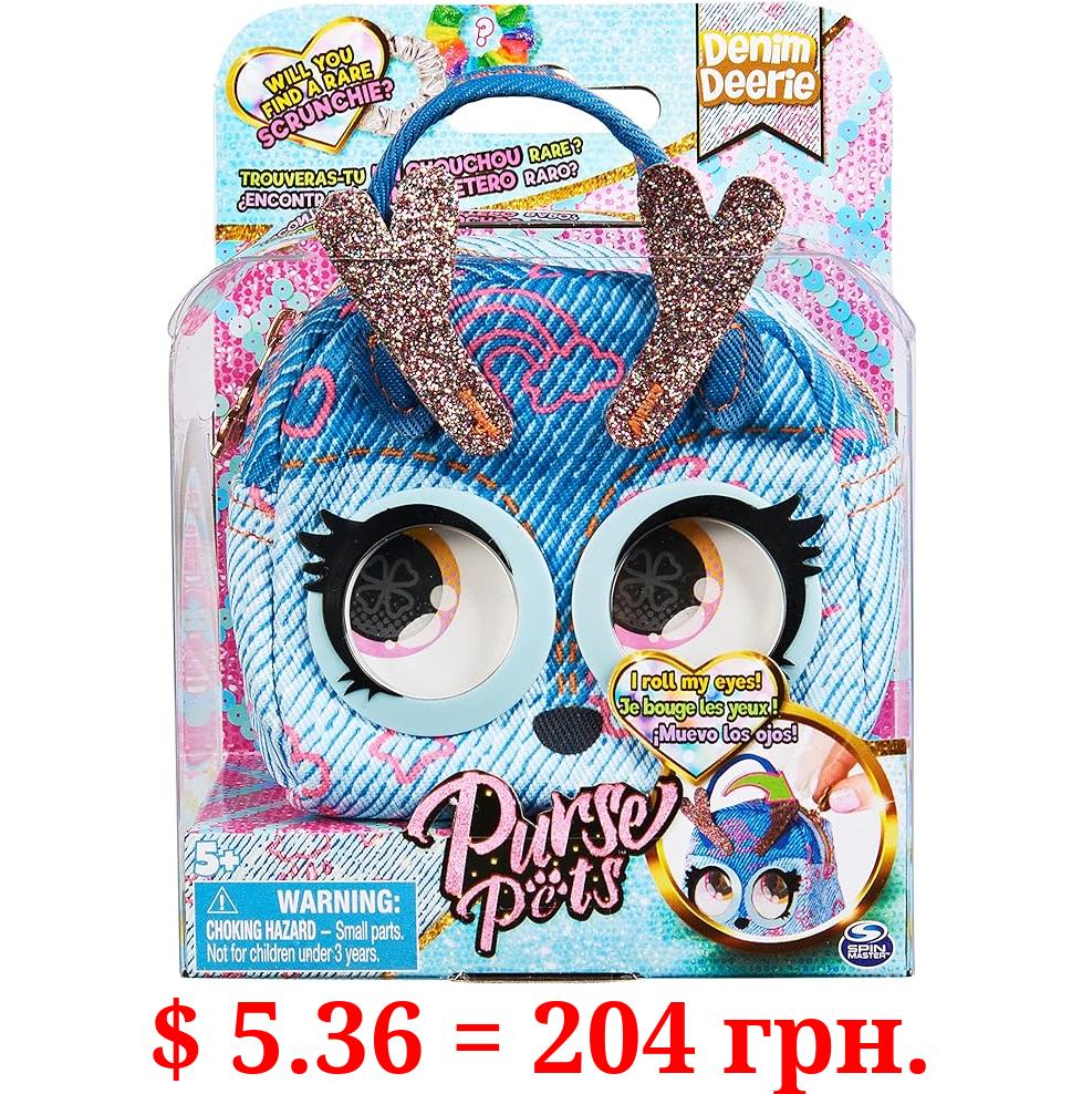 Purse Pets Micros, Denim Deerie Stylish Small Purse with Eye Roll Feature, Kids Toys for Girls Aged 5 and up