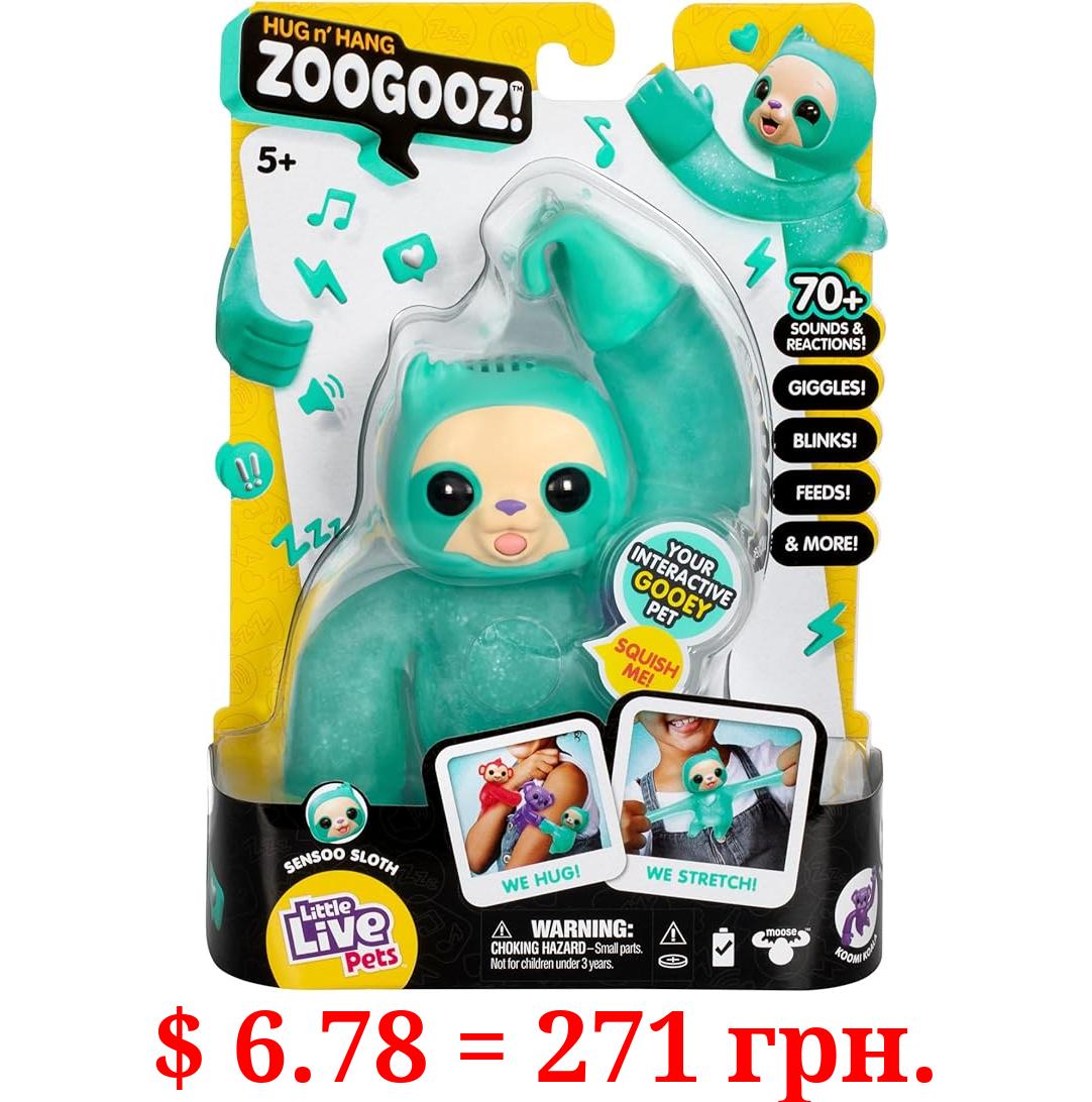 Little Live Pets Hug n' Hang Zoogooz - Sensoo Sloth. an Interactive Electronic Squishy Stretchy Toy Pet with 70+ Sounds & Reactions. Stretch, Squish and Link Their Hands